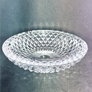 Vintage MCM Round Studded Glass Ashtray Catchall Dish 6.5”